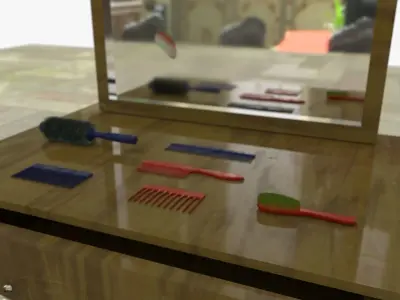 Drawers 1 with Bonus Objects 3D model