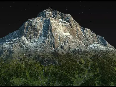 Alpine mountains Pack - 8 Gameready Meshes 3D model