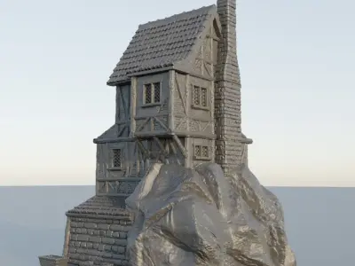 Old Miner House Tabletop Terrain 28 mm 3D print model