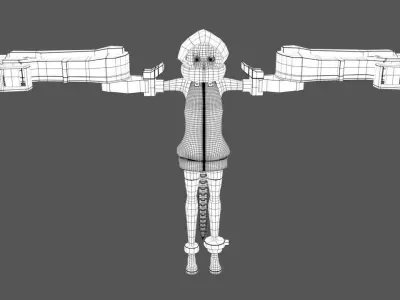 Strength figure holding gun 3D model