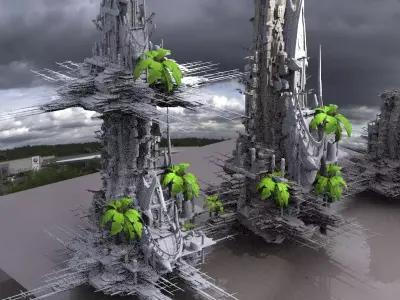 Tribal Island beach Towers Kit bash 2  3D model