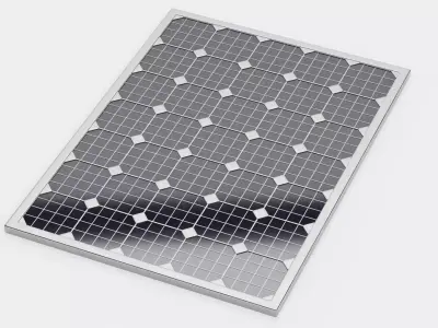 Solar Panel Plate V1 - Monocrystalline Photovoltaic Module 3D model