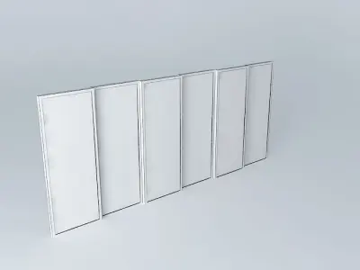 Window four glass doors Free 3D model