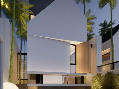 3D Model house Modern Minimalist Tropical 2 Story 3D model