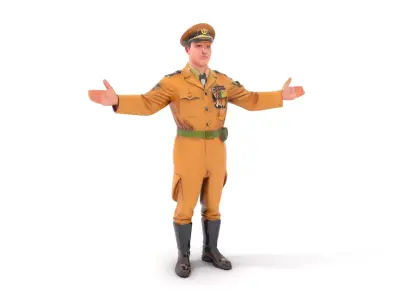 Military Officer Character Rigged and Animated for Realistic ... Low-poly 3D model