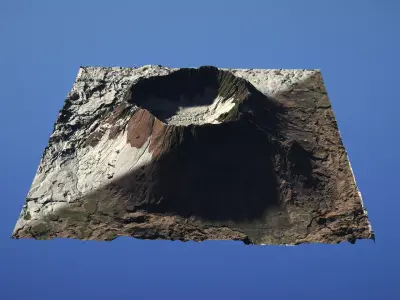 Landscape Environment Volcano Snow 06 Low-poly 3D model