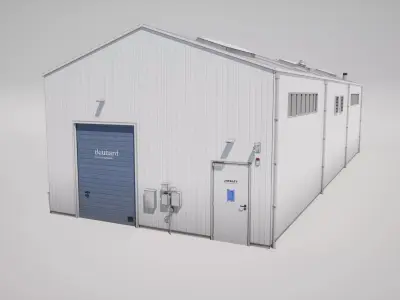 Industrial Warehouse Building Low-poly 3D model