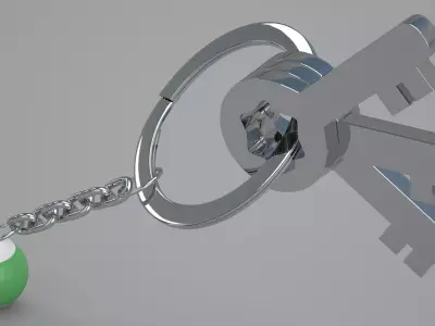 N Snooker Ball with Keychain 3D model