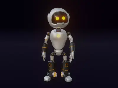 Robot Rigged Low-poly 3D model