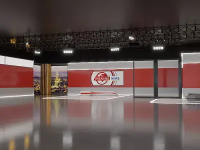 TV News Studio 3D model