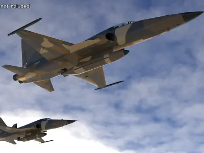  Combat Fighter with Pilot in Flight 