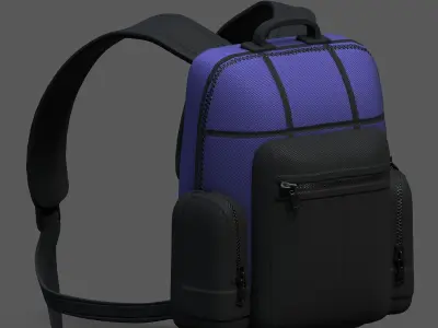 Backpack bag baggage Color 3d low poly Low-poly  Low-poly 3D model 4