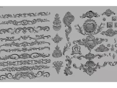 European-style carved decoration 3D model
