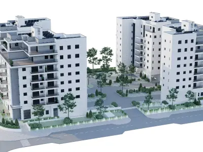 Residence Building 2 Low-poly 3D model