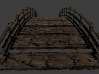 Old Bridge Wooden 3D model