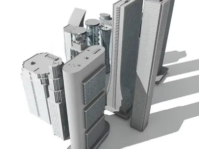 12 Buildings 3D Models 3D model