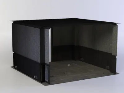 Corridor end Low-poly 3D model