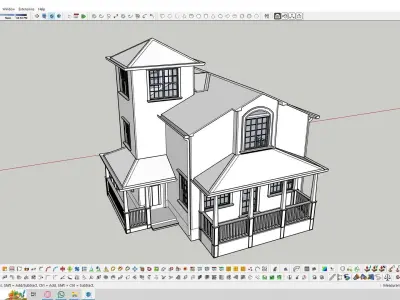 VILLA HOUSE  Low-poly 3D model