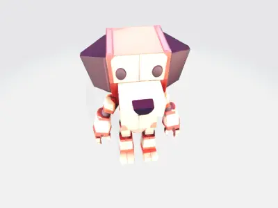 lowpoly robot dog Low-poly 3D model