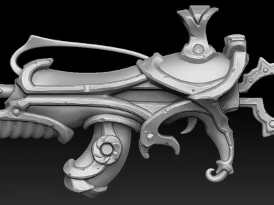 Sci-fi crystal assault rifle 3d print 3D print model