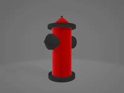Low Poly Fire Hydrant Low-poly 3D model