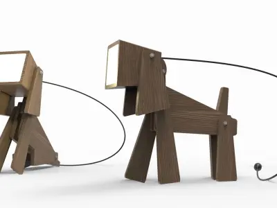 WOODEN DOG LIGHT 3D model
