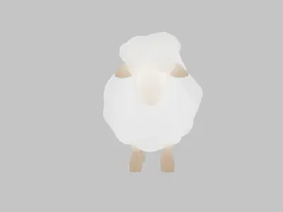 Indirect lighting of fluffy sheep 3D model