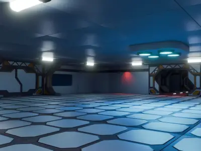 Modular Sci Fi Lab - Game Ready - PBR Low-poly 3D model