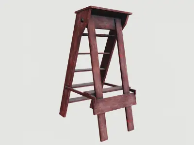 Wooden Stepladder 3D model