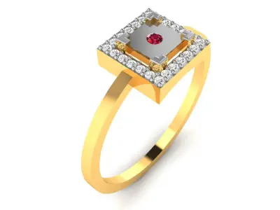 ring with diamonds ready for 3d printing 3D print model