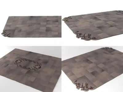 A four different rugs 3D model