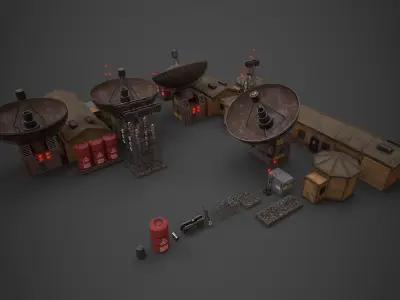 Modular Communication System Low-poly 3D model