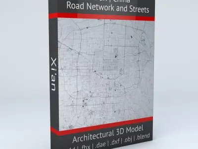 Xian Road Network and Streets 3D model