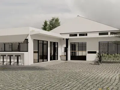 small cafe and restaurant 3D model