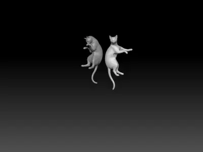 GIRL PLAY WITH CAT 4 3D print model