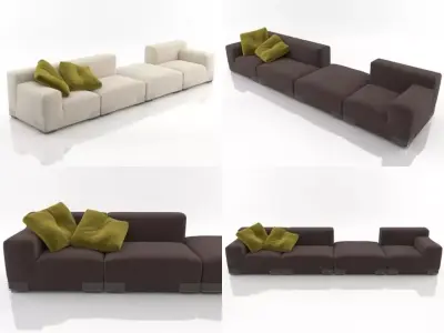 Plastics Duo Sofa 5 3D model