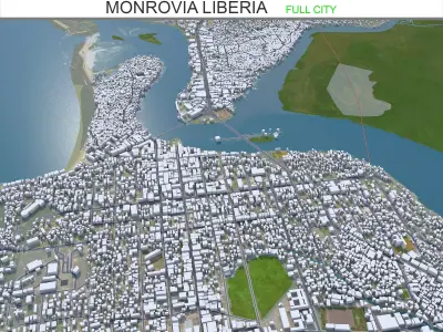 Monrovia Liberia 20km Low-poly 3D model