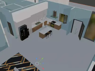 house whit open interior  3D model