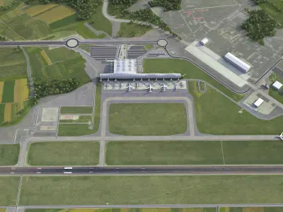 Zagreb - Franjo Tudjman Airport - ZAG Low-poly 3D model