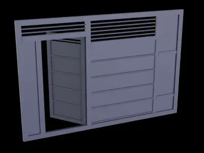 Sliding Gate Low-poly 3D model
