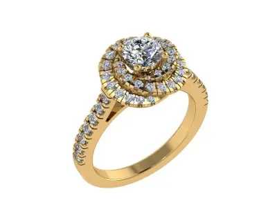 Ring045 diamond engagement ring gold 3D print model