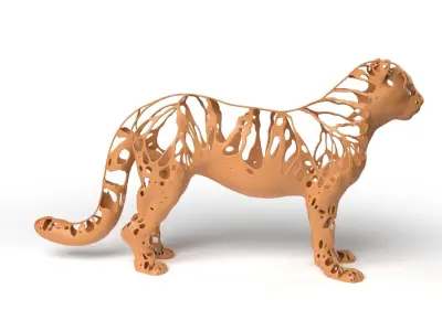 Leopard Dust Voronoi Low-poly 3D model