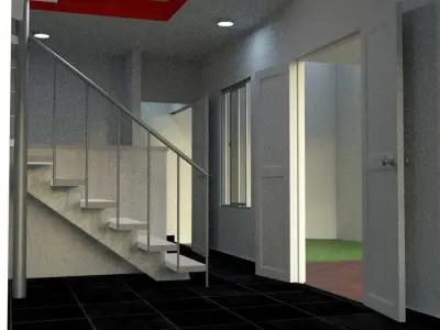 Latin twins house with internal spaces 3D model