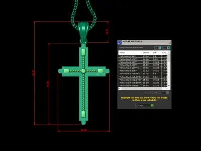 Cross Light Gold 4CP072 3DM STL 3D model
