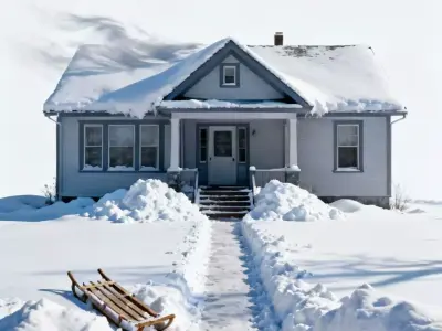 Blizzard-Buried Craftsman Bungalow 3D Model Low-poly 3D model