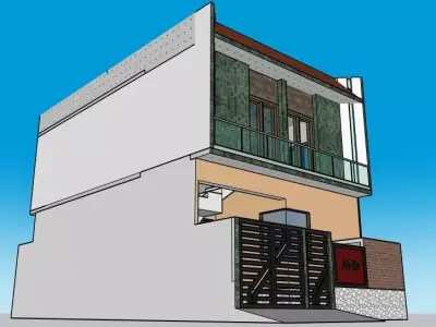 25x45 House design 3D model