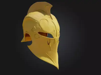 Golden Warrior Helmet  Glory-Forged Protection with Regal Might 3D model