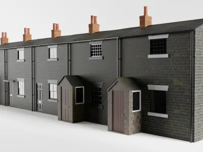 British Row Homes 3D Model Pack