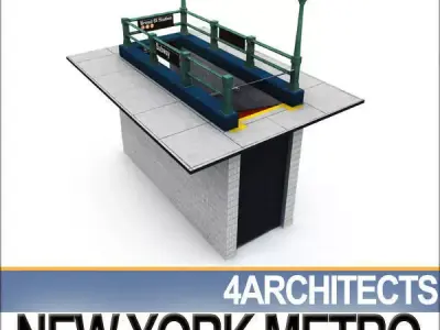 New York Subway  Metro Entrance A 3D model