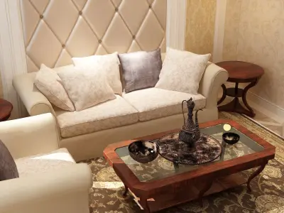 Living Room And Dining Room 3D model